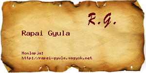 Rapai Gyula névjegykártya