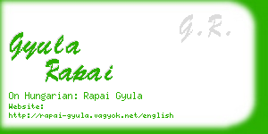 gyula rapai business card